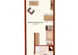 Freundliche 1-Raum-Wohnung mit Balkon und Dusche!