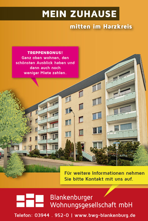 Werbung für das besondere Mietangebot Treppenbonus