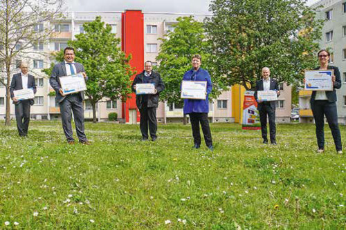 Gruppenfoto - Auszeichnung der Stadt Blankenburg als Energie-Kommune des Monats 
