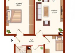 Gemütliche 3-Raum Wohnung in ruhiger Lage